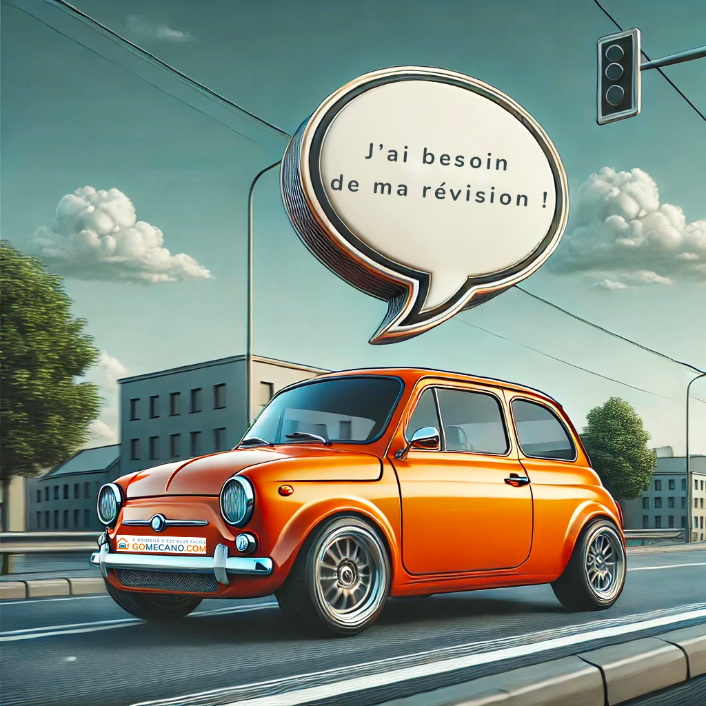 Voiture orange qui a besoin de sa révision des 120 000 km par GOMECANO.COM