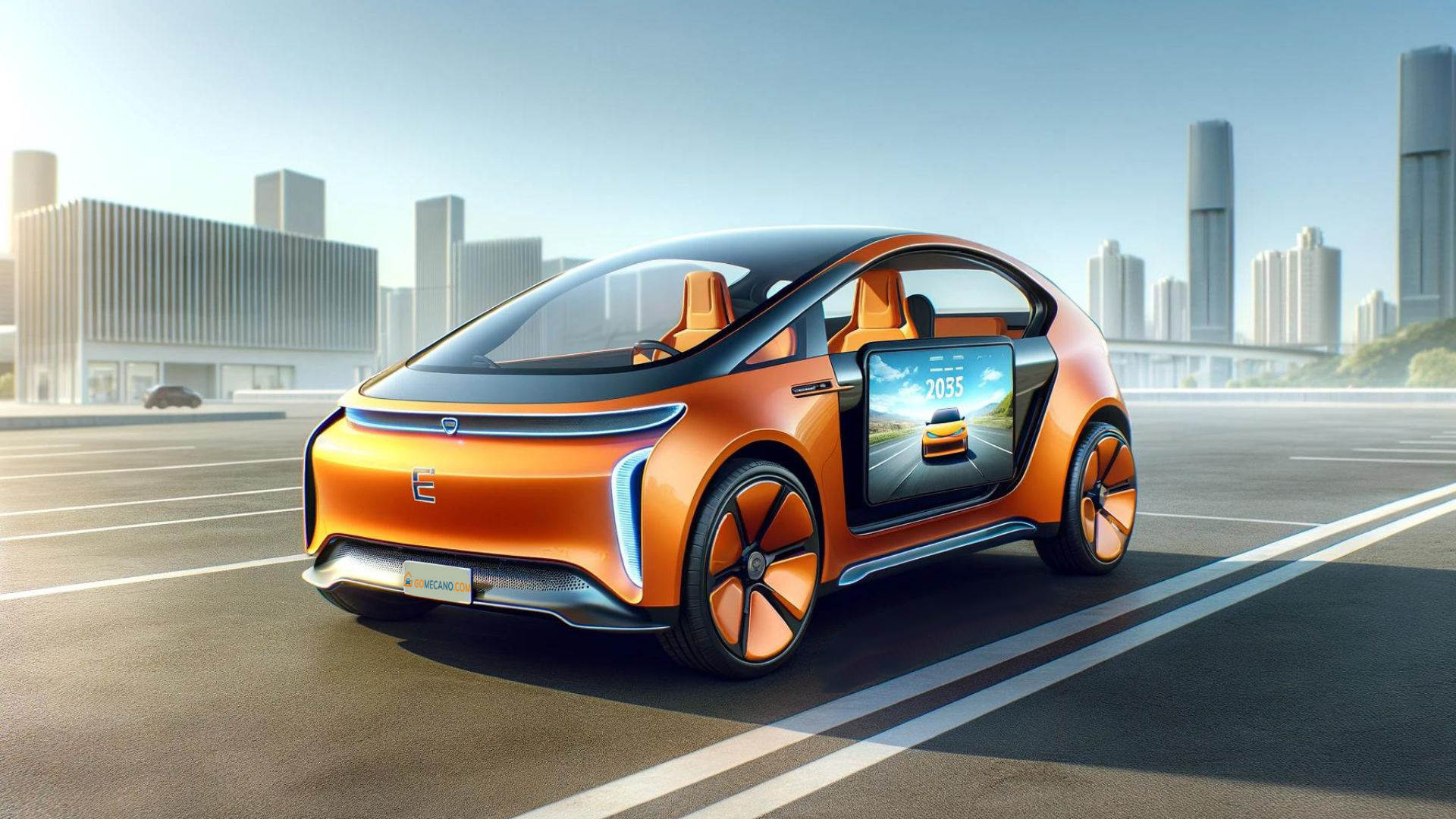 Voiture orange de 2035