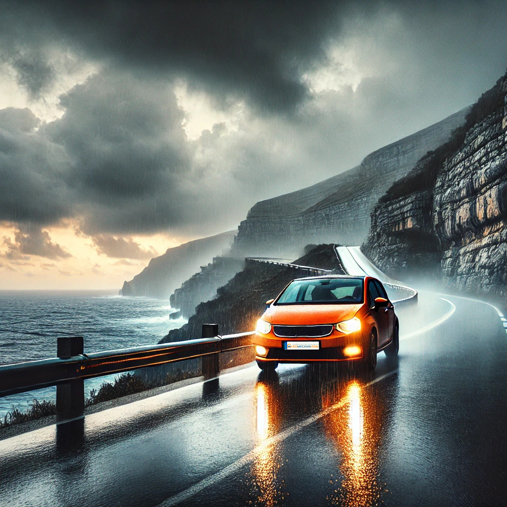 Voiture qui roule dans un climat humide par GOMECANO.COM